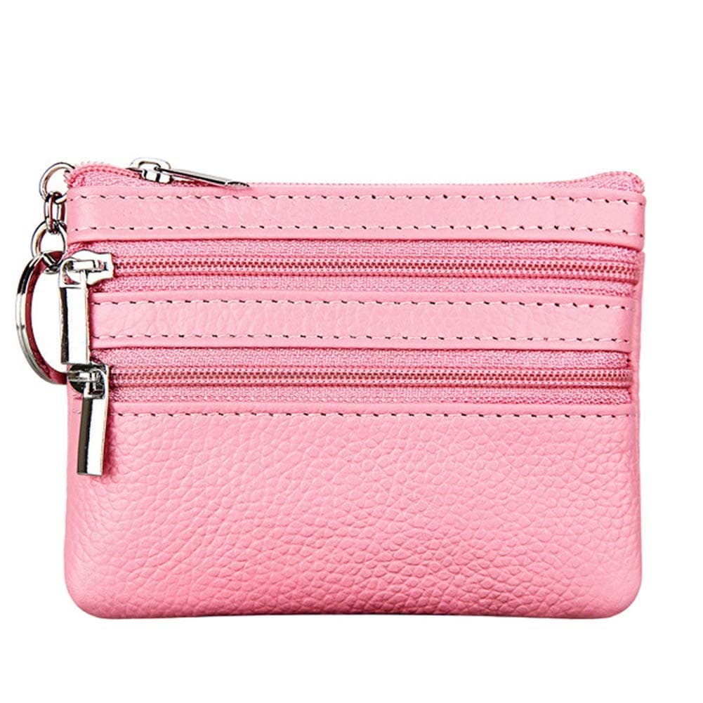 Genuine Leather Purse for Women with Keyring