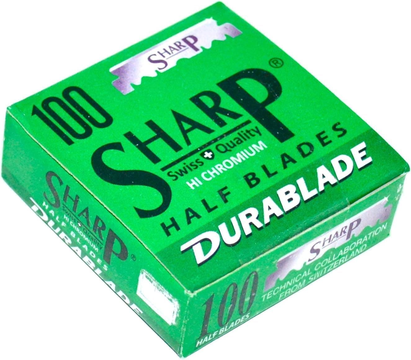 Sharp Hi-Chromium Stainless Straight Edge Barber Razor Blades for Professional Barber Razors, 100 Blades