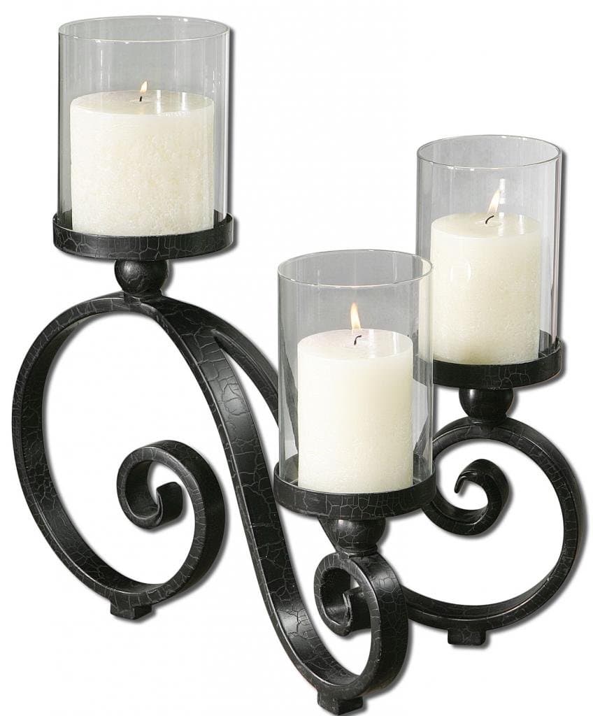 High Pointe Furnishings, Audra Black Crackle Candleholder