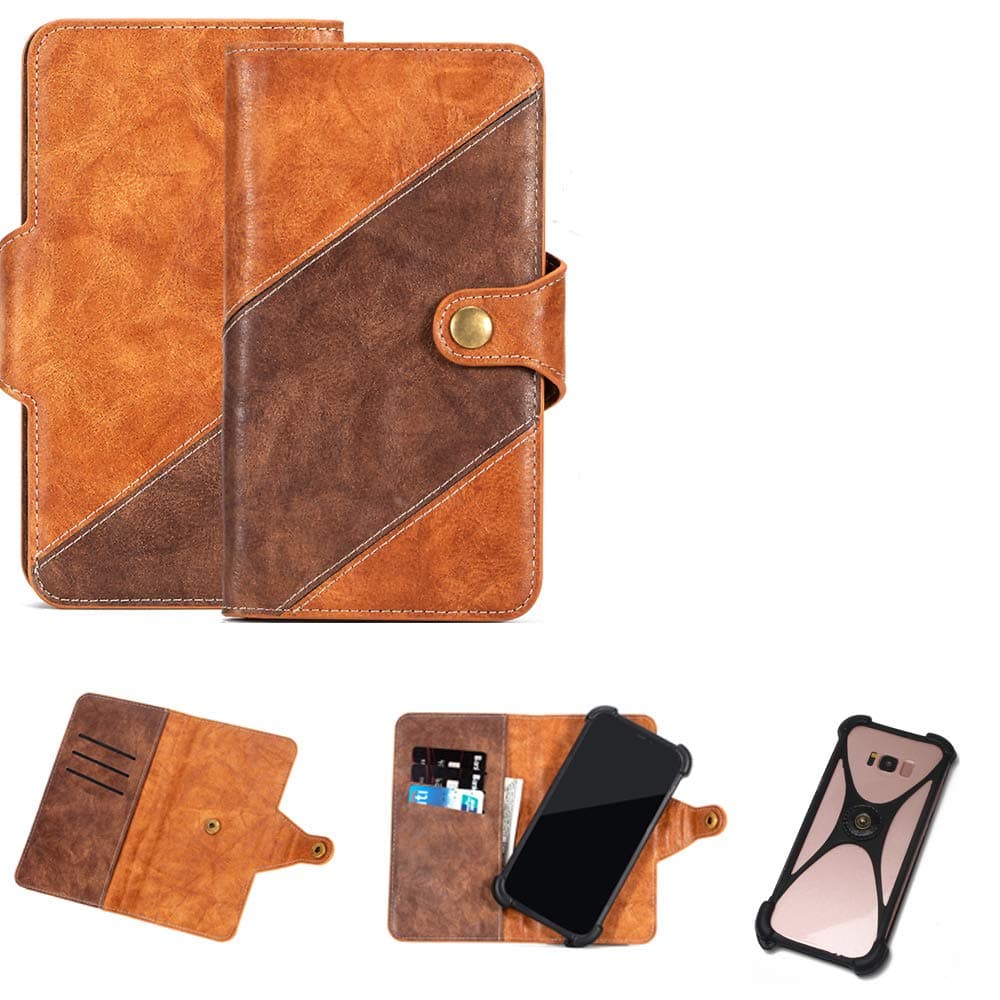 K-S-TradeMobile Phone Cover Protective Bookstyle Wallet Compatible With Bluboo Maya Max Cover Bumper Edge Protection Cell Phone Dark Brown Brown 1x