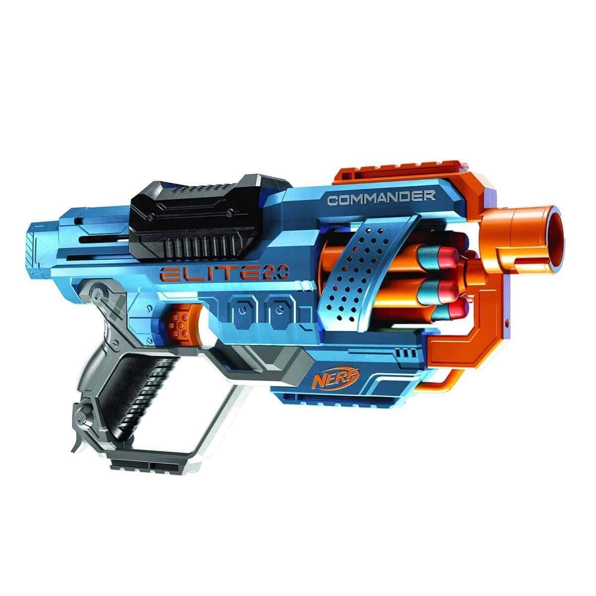 Elite 2.0 Commander Rd-6 Blaster, 12 Nerf Elite Darts, 6-Dart Rotating Drum, Toy for Kids,Teens and Adults, Outdoor Kids Toy, Toys for Boys and Girls Ages 8+