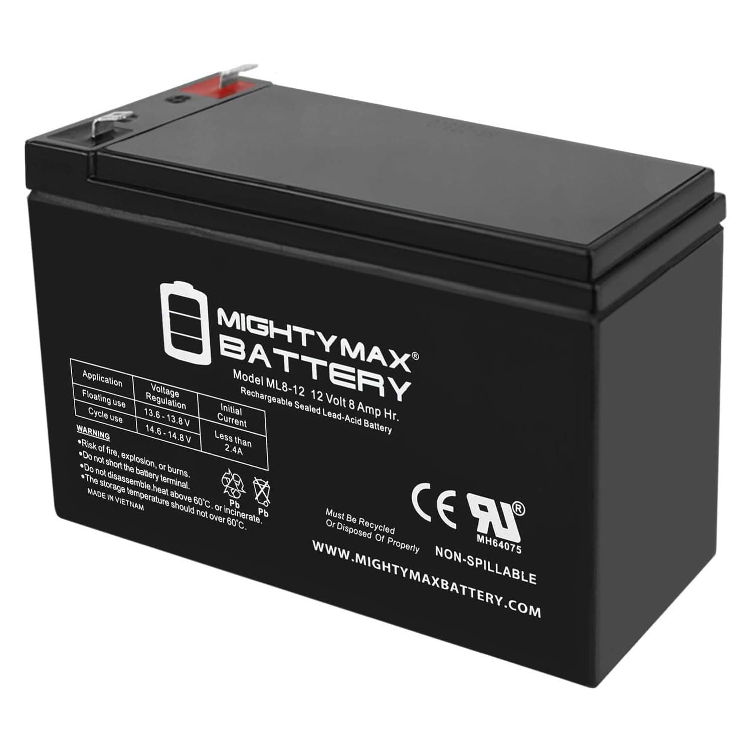 Mighty Max Battery12V 8Ah SLA Battery Replaces Lowrance Elite-3x Fish Finder