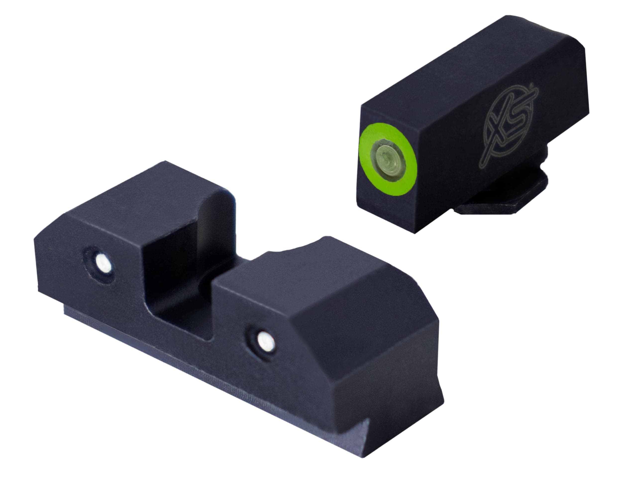XS SIGHTS R3D Tritium Night Sight for Glocks Gen 1-5 and Taurus GX4, Front and Rear Glow in The Dark Tritium for Tactical Applications