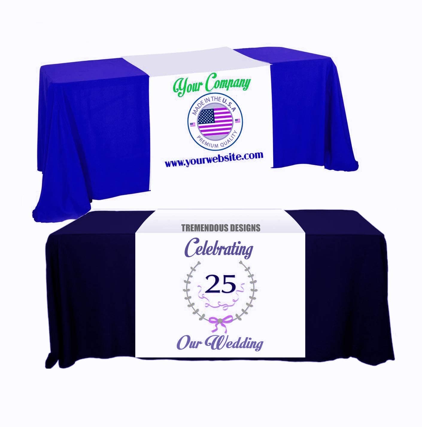 BannerBuzz Customize Trade Show Table Runner Cloth Using Your Logo for Business, Trade Shows, Exhibition, Events, Advertising (24" x 68")
