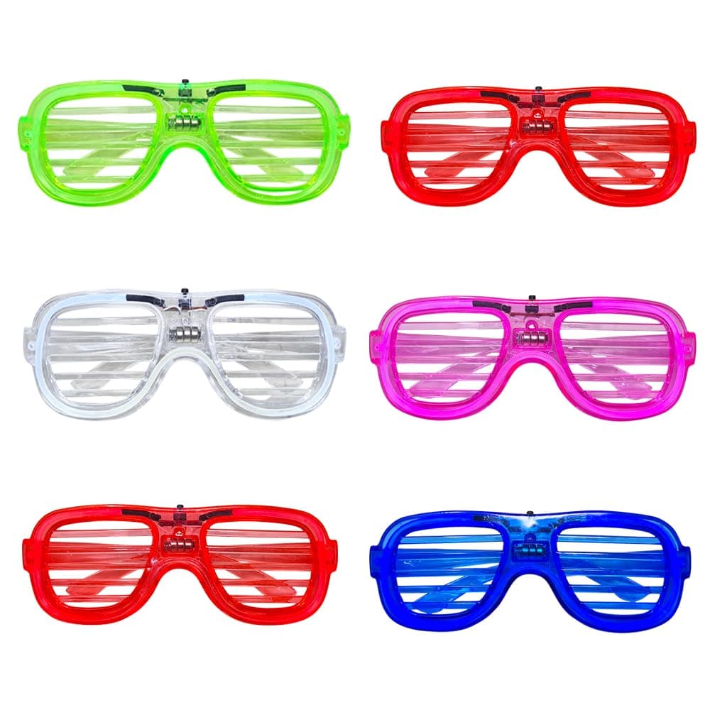 Sidak 6PCS LED Light Goggles For Night Party and Birthday Return Gifts For Kids| flashing light goggles | light up glasses for kids. (LED GOGGLES SET OF 6PCS) (MULTICOLOR)