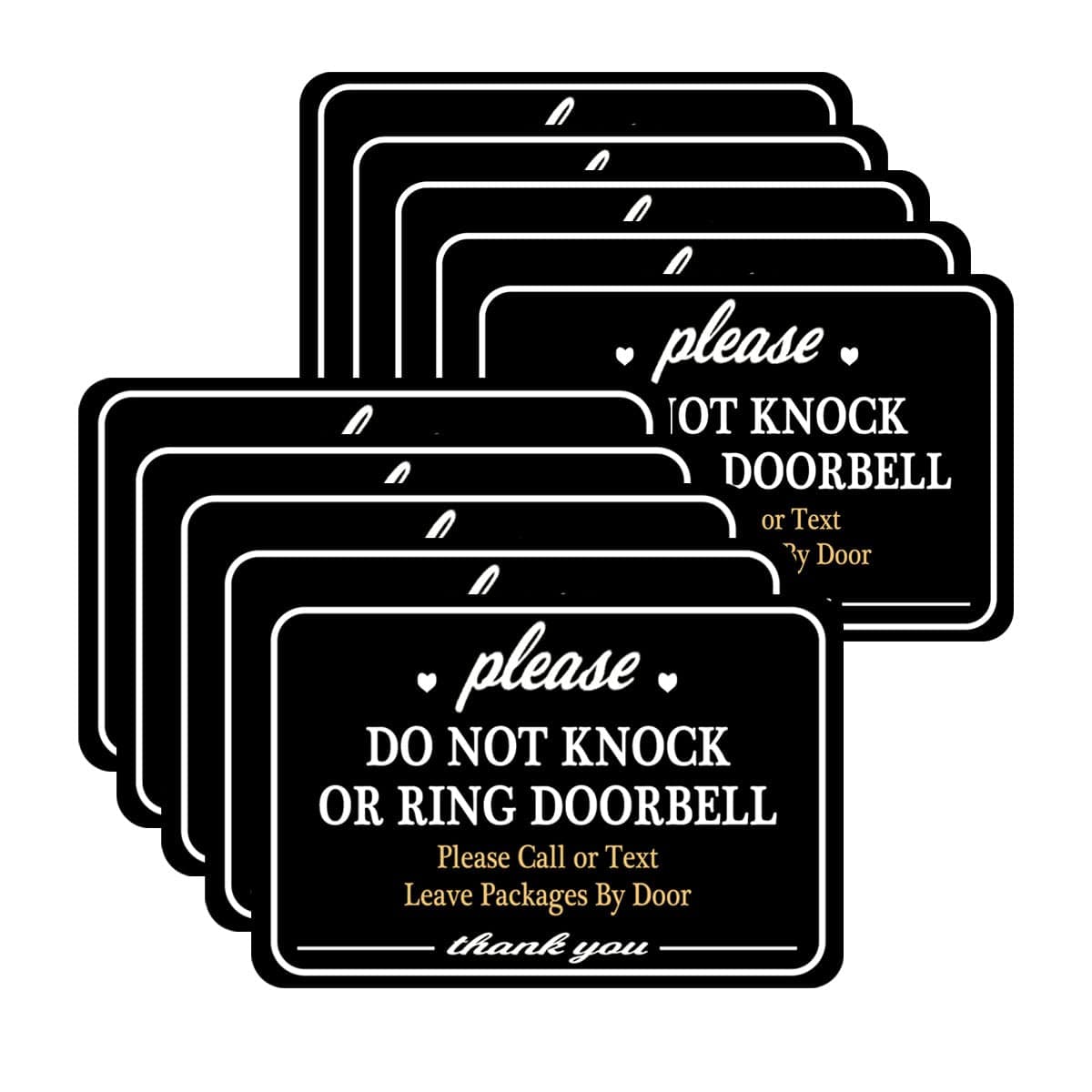 YOUOK Do Not Ring Doorbell Sign Stickers, 4×6 Inch Adhesive Waterproof Do Not Knock or Ring Doorbell Stickers Leave The Packages Here Thank You Labels for Office,Business,Indoor and Outdoor.(10 Pcs)