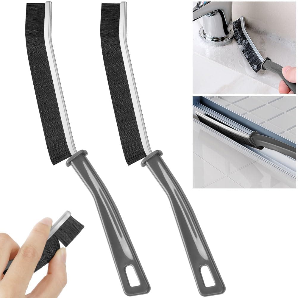 Vicloon Gap Cleaning Brush, Pack of 2 Hard Bristled Corner Cleaning Brushes, Multifunctional Joint Cleaning Brush for Kitchen, Bathroom, Gaps, Corners, Small Space