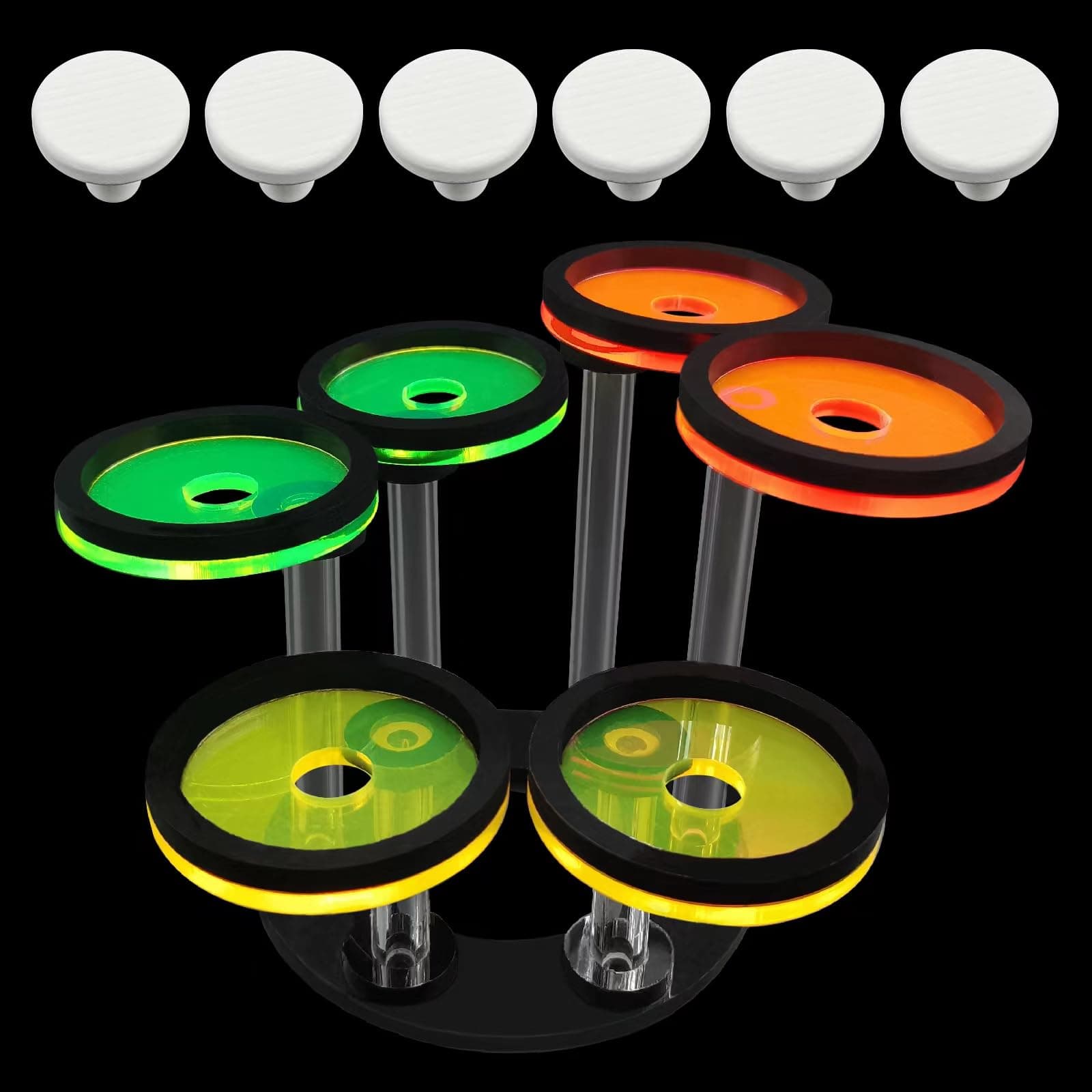 coral frag holer,Ring, set of six pillars with six round coral bases with legs, YGSHJ-XY6Z-1P