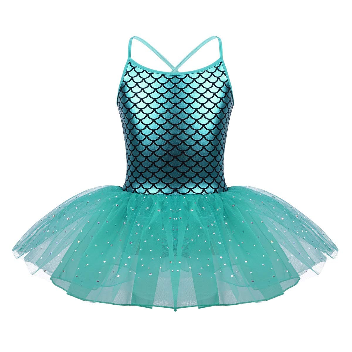 iiniim Girls Kids Gymnastics Dance Dress Sequins Ballet Tutu Leotard Skirt Tiered Princess Fairy Costume