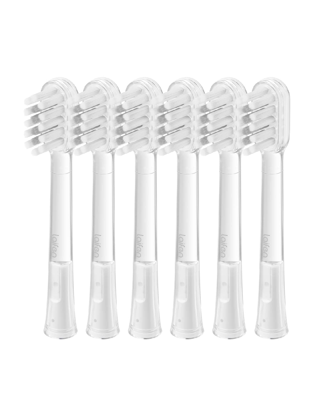 Cushioned Toothbrush Heads, 6 Pack Replacement Toothbrush Headss for Adults, Compatible Wave Electric Toothbrush (Gum Care, Cushioned, Transparent)