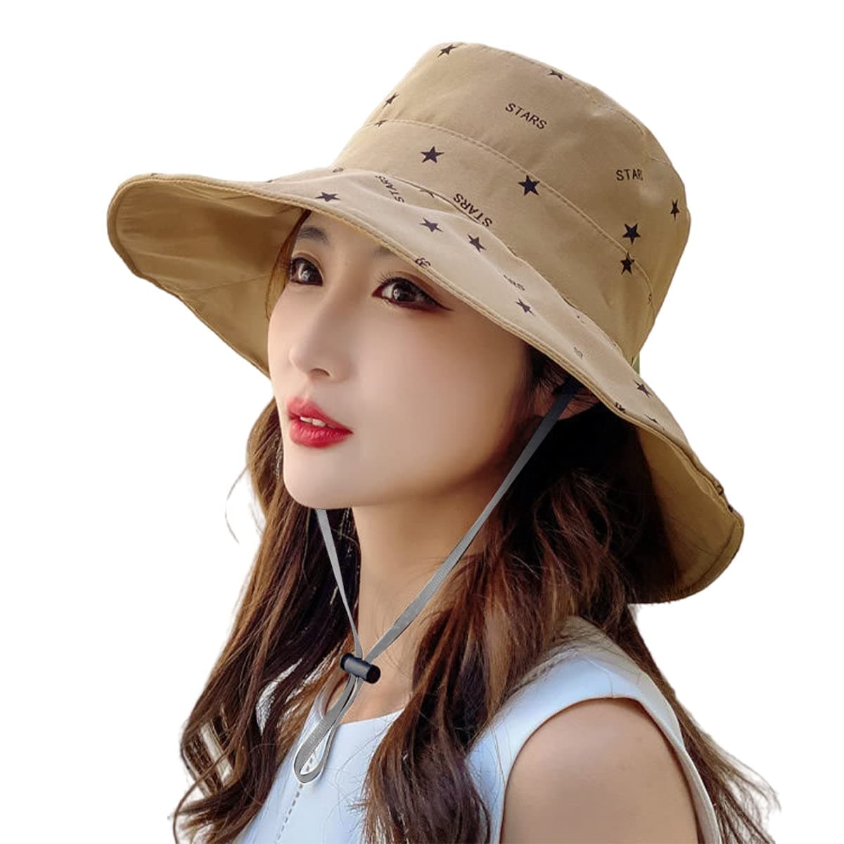 Bucket Hat for Women, Breathable Wide Brim Sun Hats for Womens, Reversible Cotton Prints Hat for Daily Activities, Travel, Camping