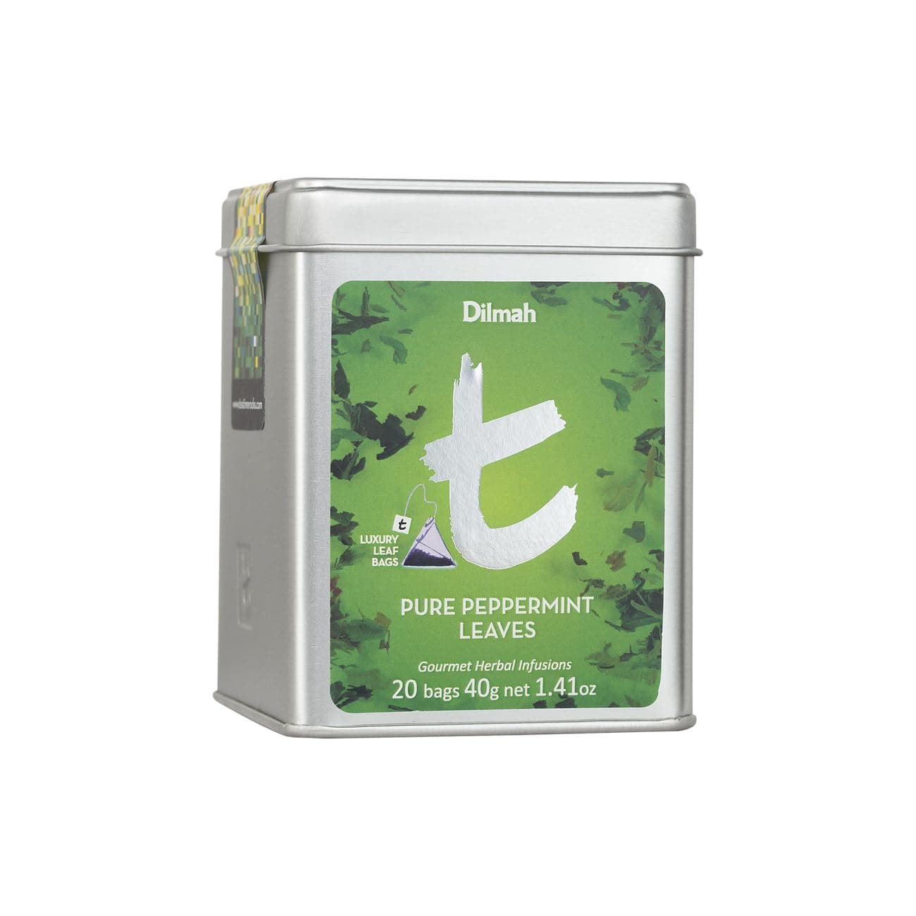 T SERIES PURE PEPPERMINT LEAVES TIN CADDY 20 BAGS