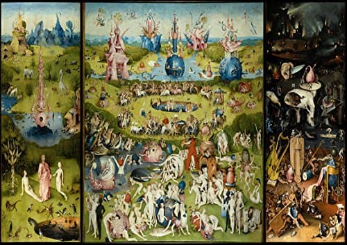 Hieronymus Bosch: The Garden of Earthly Delights. Heaven/Hell Fine Art Print/Poster. Size A3 (42cm x 29.7cm)