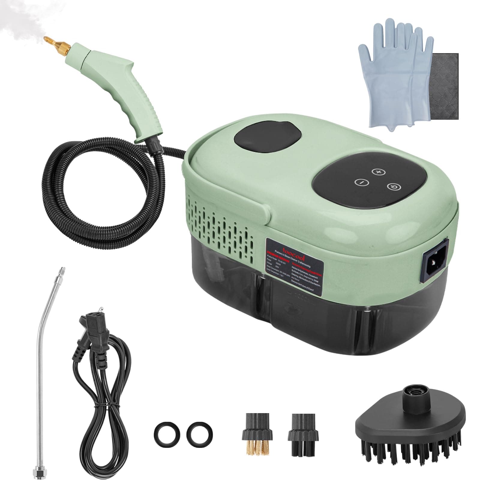 Steam Cleaner,2500W High Pressure Pressurized Steam Cleaner,Portable Steam Cleaning Machine,10S Fast Heating,with 3 Brush Heads (Green)