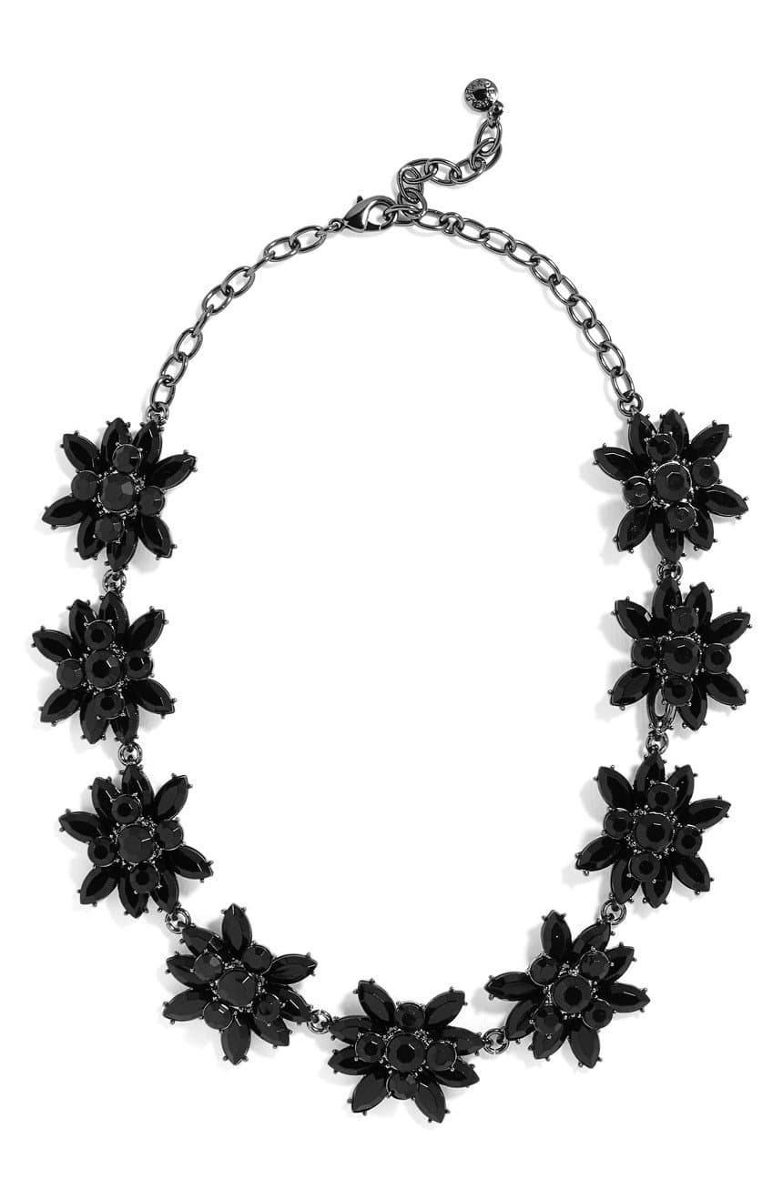 Baublebar Eithne Black Floral Statement Bib Necklace