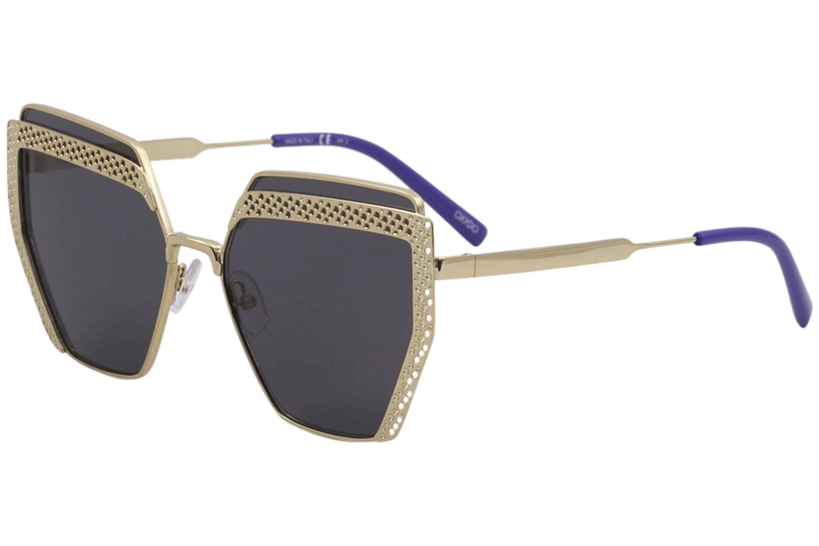 OXYDO O.No. 2.3 J5G 2K Gold Metal Cat-Eye Sunglasses Grey Lens
