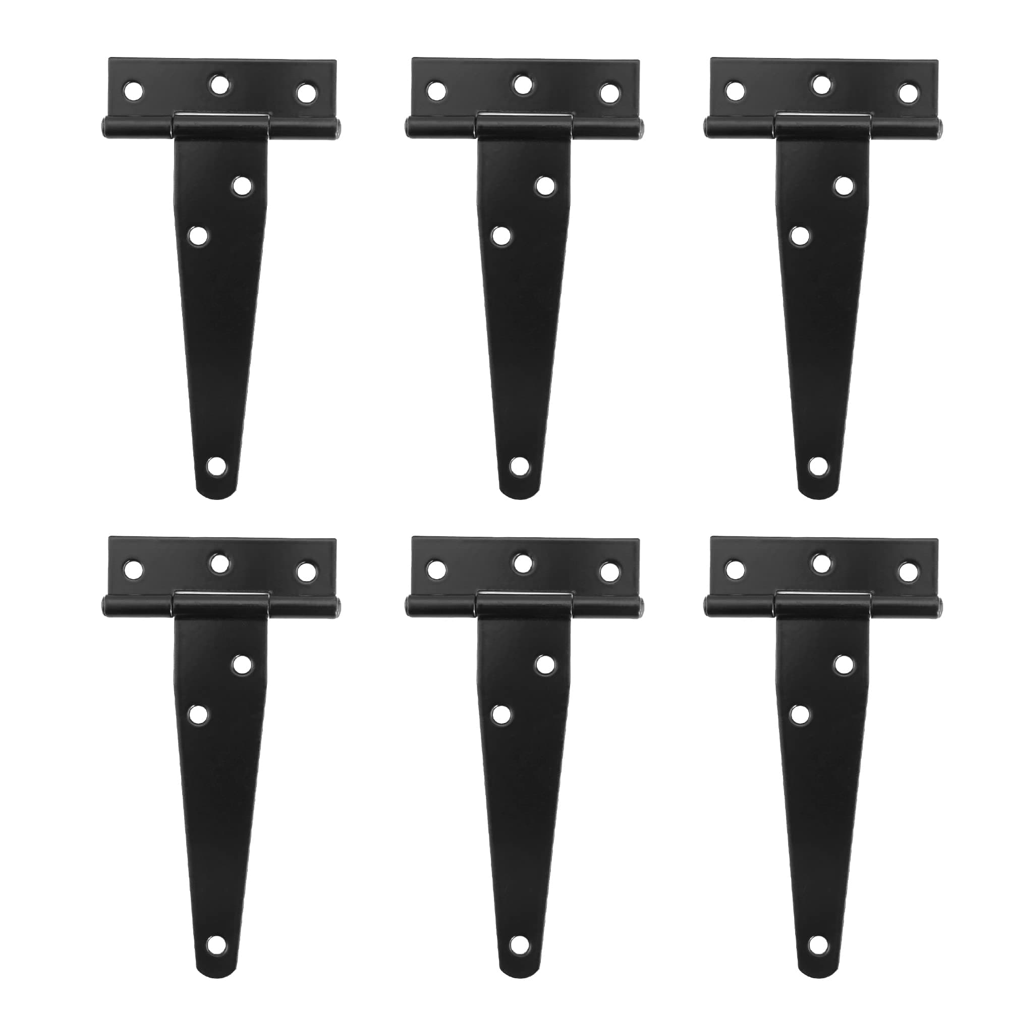 Lpraer Mangsen 6 Pcs 4 Inch T-Strap Hinges Light Duty Barn Door Shed Gate Fence Rustic Strap With Mounting Screws