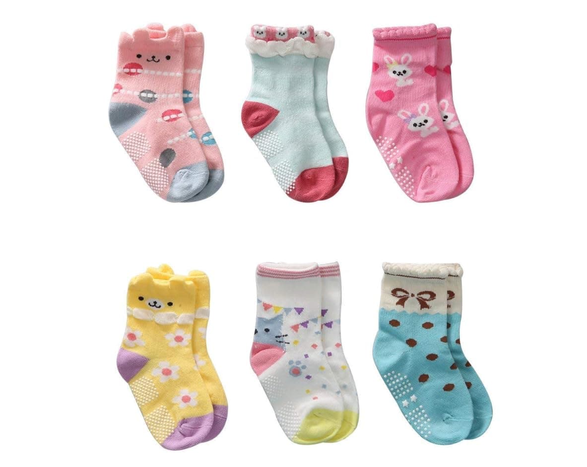 Baby Boy's Cotton Anti Slip Grip Socks (Pack of 6)