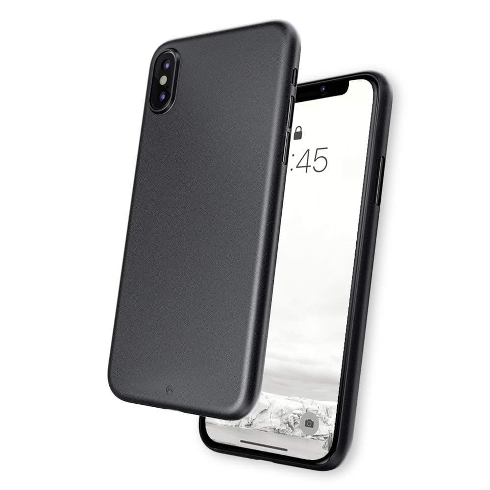 CaudabeVeil XT case Compatible with iPhone Xs MAX [Ultra Thin Case] with [Micro-Etched Matte Texture] (Stealth Black)