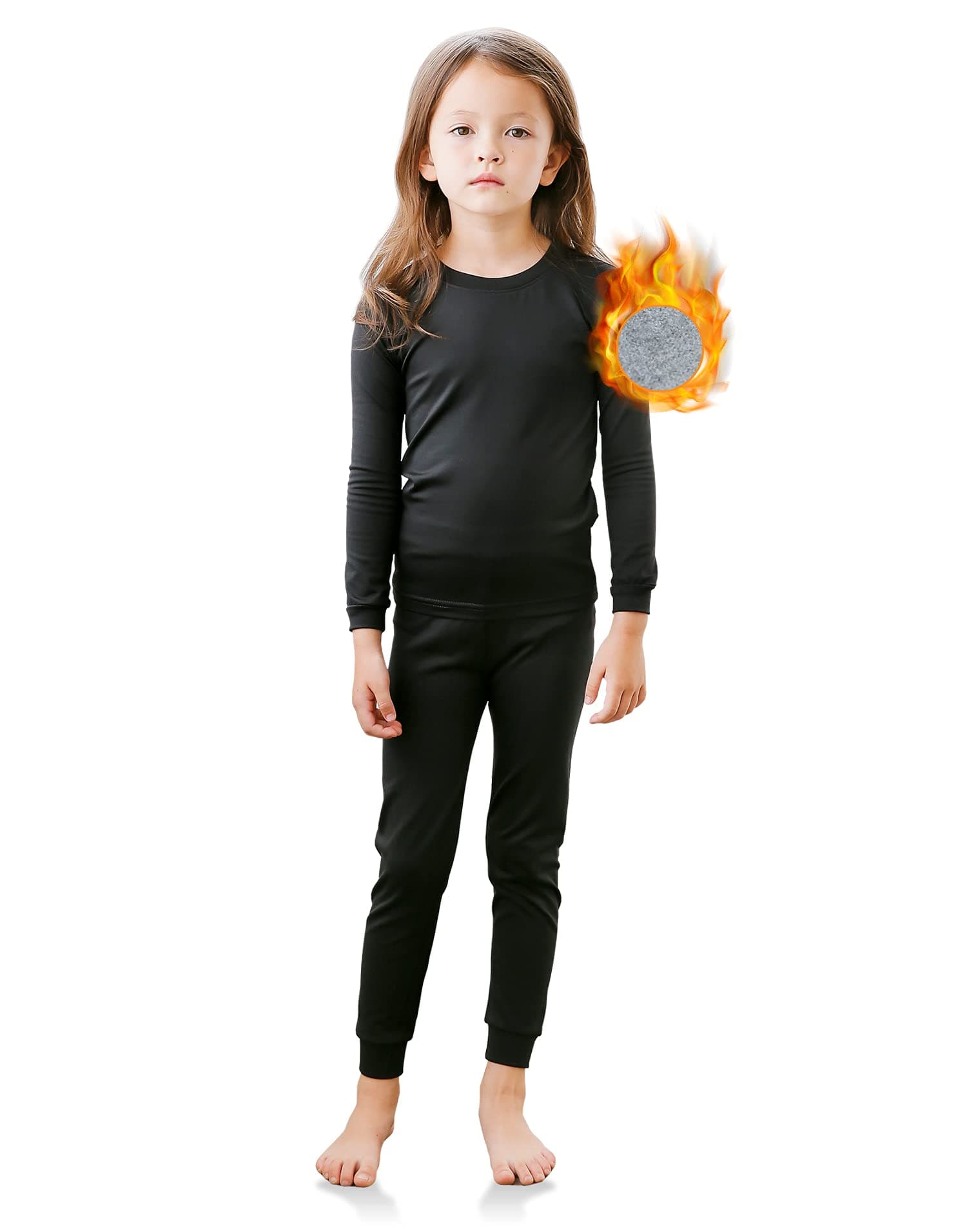 by Vaenait 4-14 Years Girls Kids Aeroheat Thermal Underwear Superior Warmth Light Weight Quick Dry Lined Long John Set