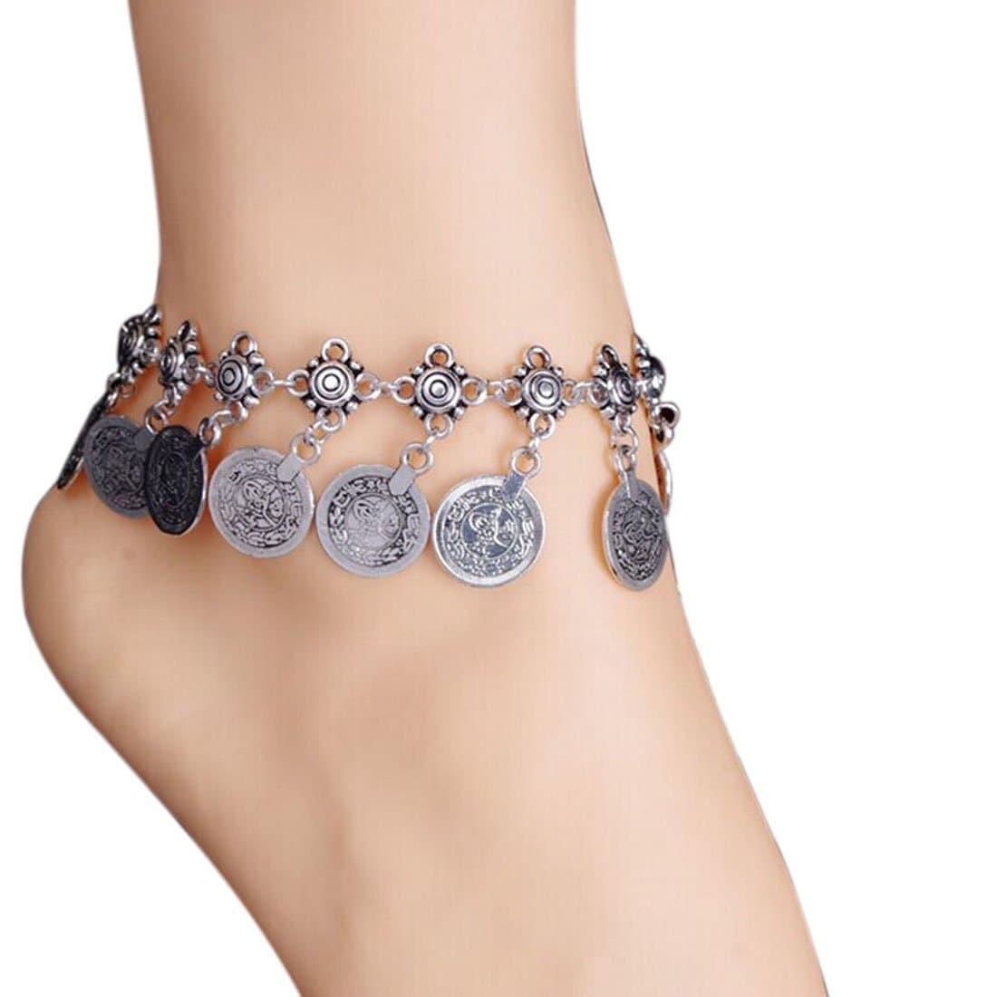 Meily Tribal Ethnic Coin Tassel Gypsy Festival Turkish Beach Anklet