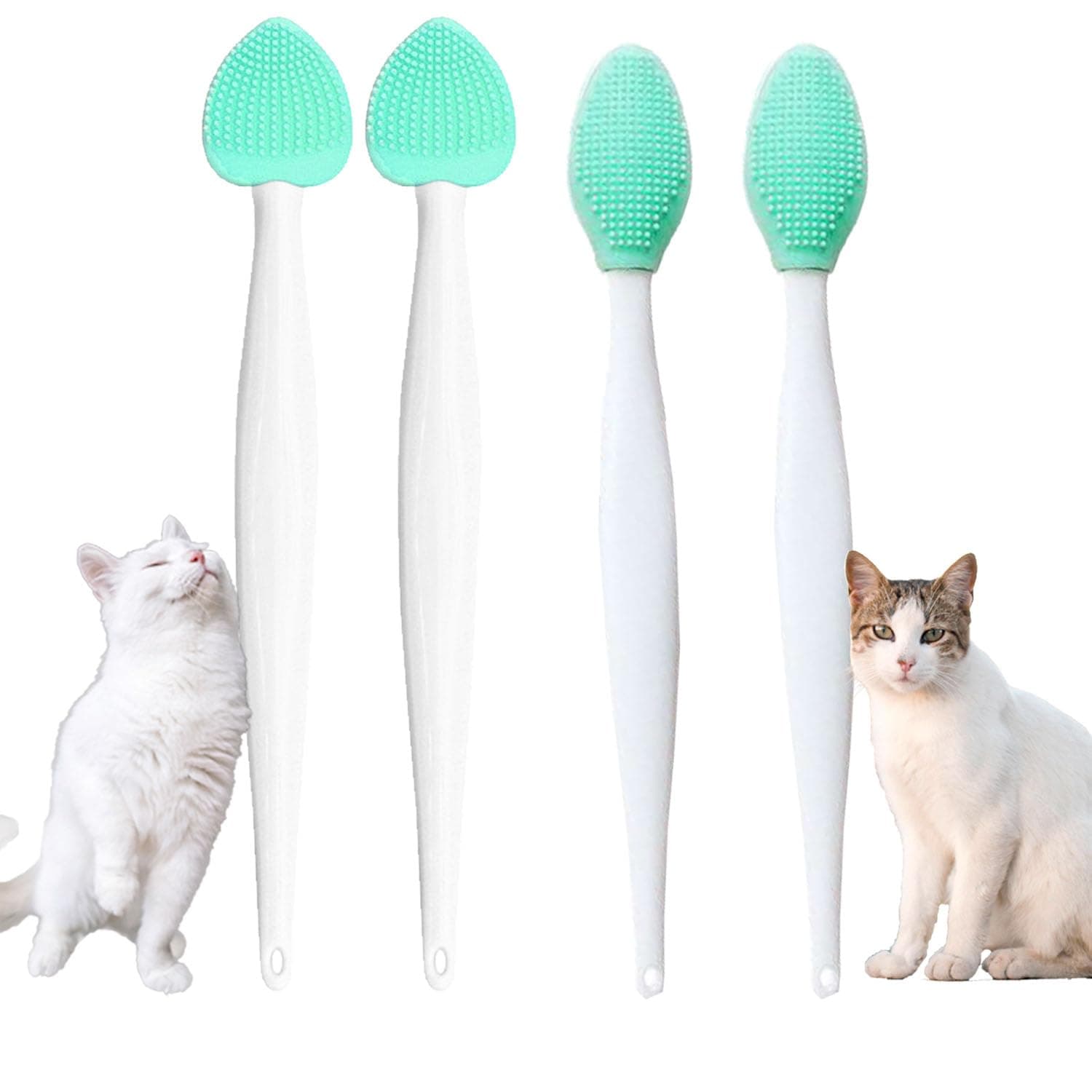 JGocot Cat Grooming Essentials - Black Seed Exfoliating Brush, Soft Silicone Double-Sided Scraper for Chin Acne and Cleaning (4PCS)