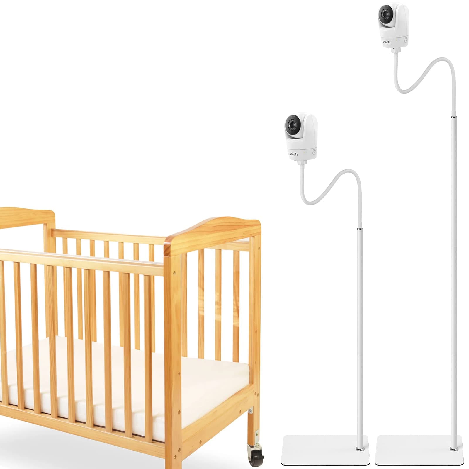 iTODOS Baby Monitor Floor Stand Holder Compatible with Vtech VM901/VM919/VM819/VM924/VM776/VM818 Baby Monitor,Keep Baby Away from Touching,Strong and Heavy Metal Materials,More Safety