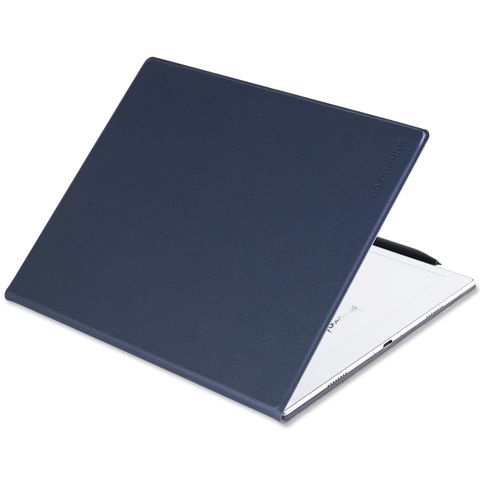BOZHUORUI Case for Boox Go 10.3 ePaper Tablet | with Sleep/Wake | Magnetic Adsorption | Book Folio Style | Thin & Light | Vegan PU Leather Smart Cover (Dark Blue)