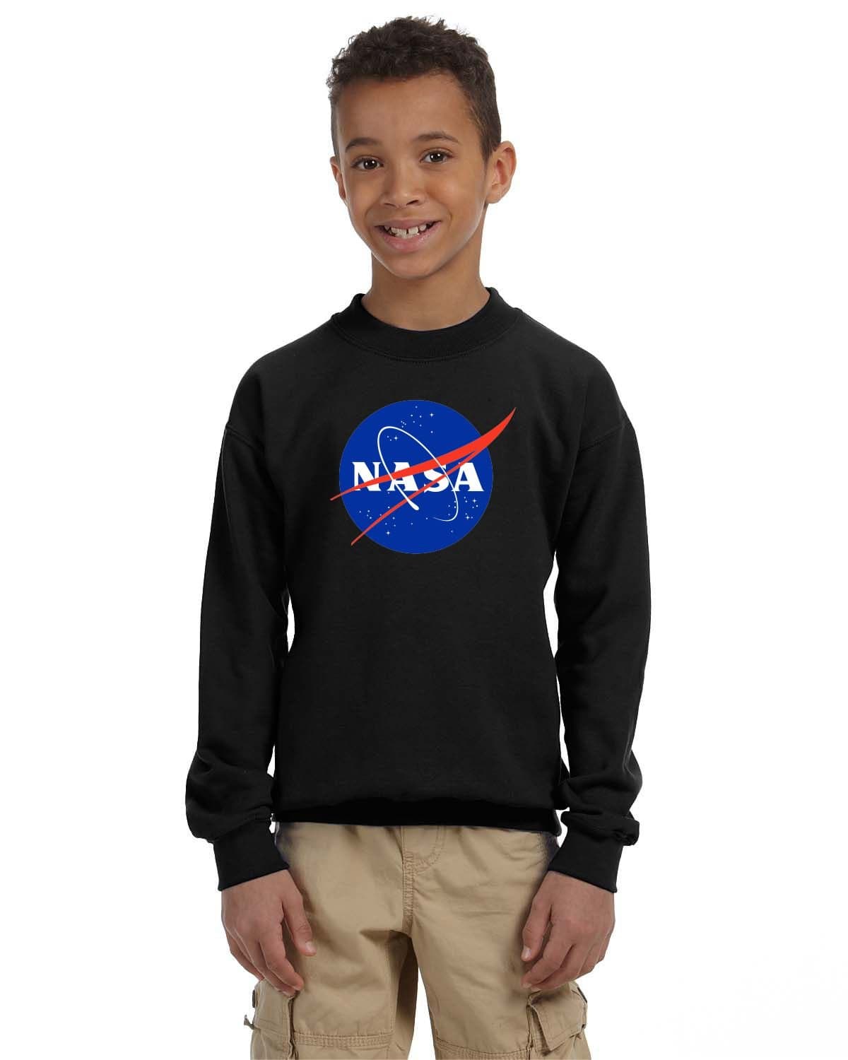 Pateel NASA Meatball Logo Youth Sweatshirts Space Shuttle Rocket Science Geek Boys Kids Girls (Medium, Black)
