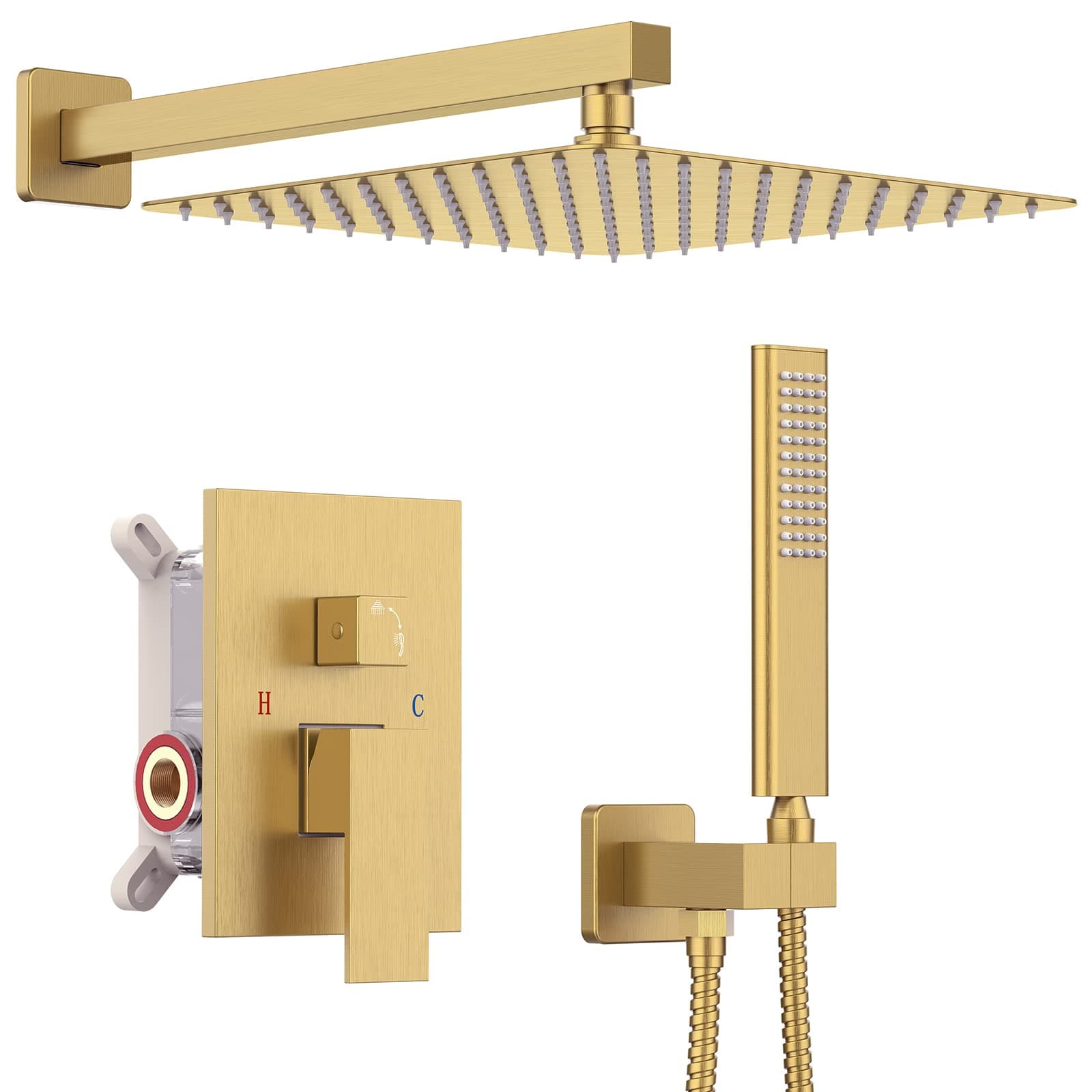 10 Inch Champagne Bronze Dual Function Shower System