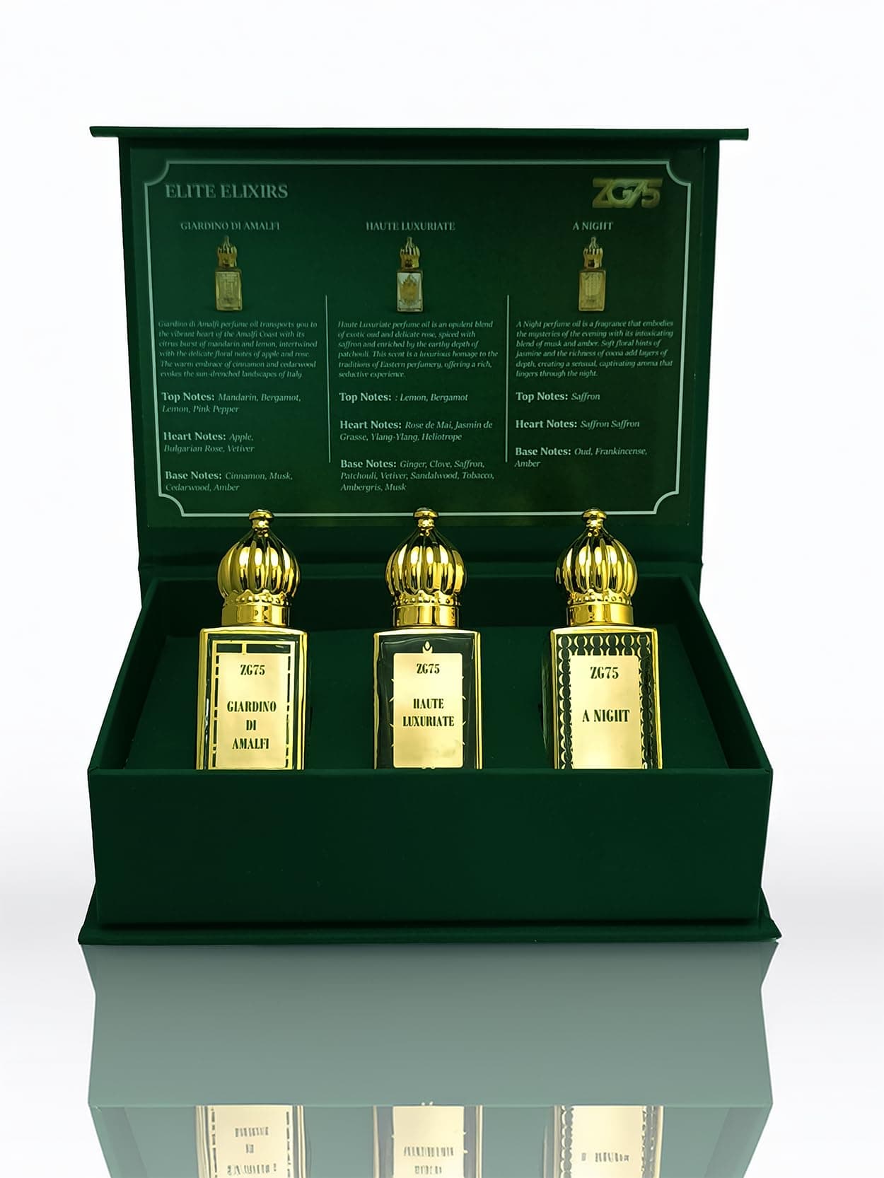 Elite Elixirs - Luxury Concentrated Perfume Oil Set for Men and Women | Premium Alcohol-Free | Long-Lasting | Giardino di Amalfi | Haute Luxuriate | A Night | Exclusive Unisex | Travel Size