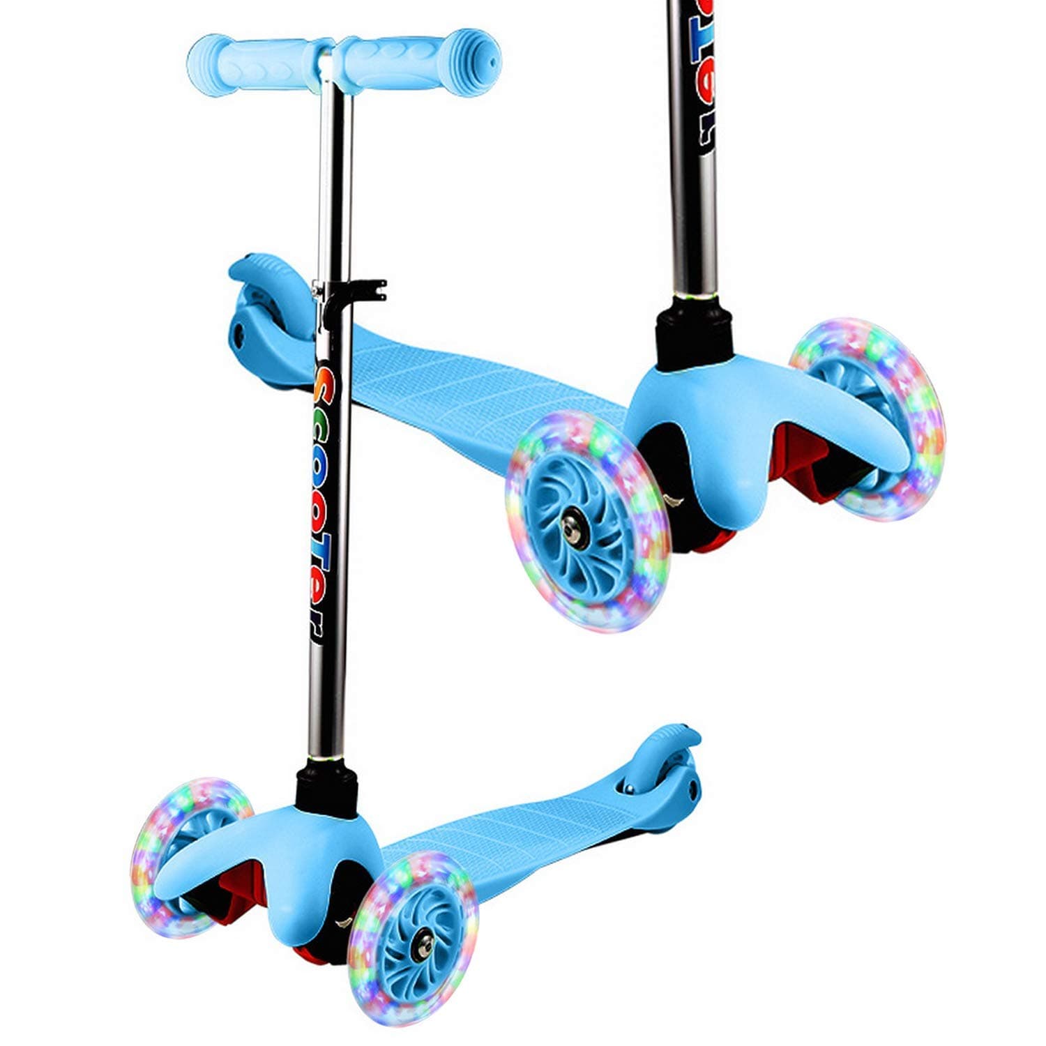 WeSkate Scooters Kids, Boys Scooter 3 Wheels Scooter Lights Up Scooter for Girls, Adjustable Height Scooter, Scooter for Children Ages 4-9