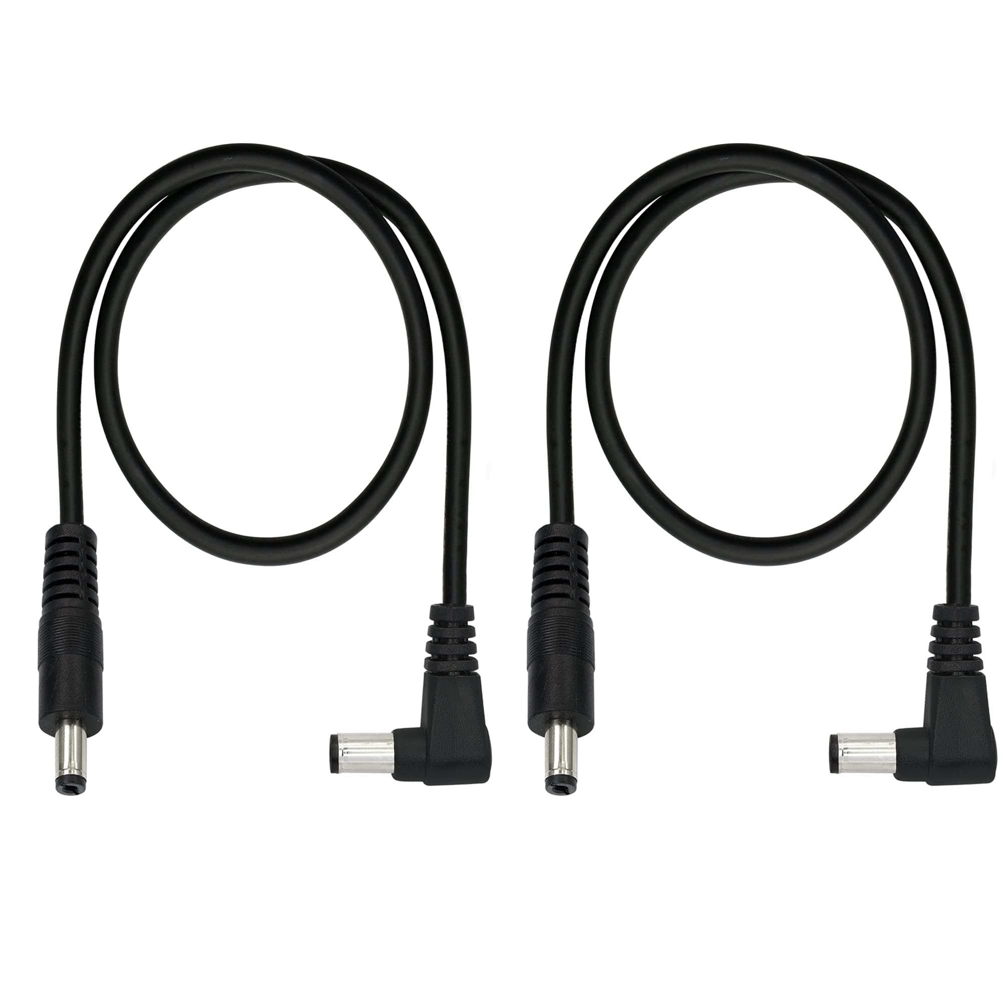 GINTOOYUN Right Angle DC to DC Male Power Cable,22AWG DC 5.5MM x 2.1MM Male to 90 Degree DC Male Plug Patch Wire Adapter Extension Cord for Strip Lihgt,CCTV,Car,Monitors,etc(2 Pcs)