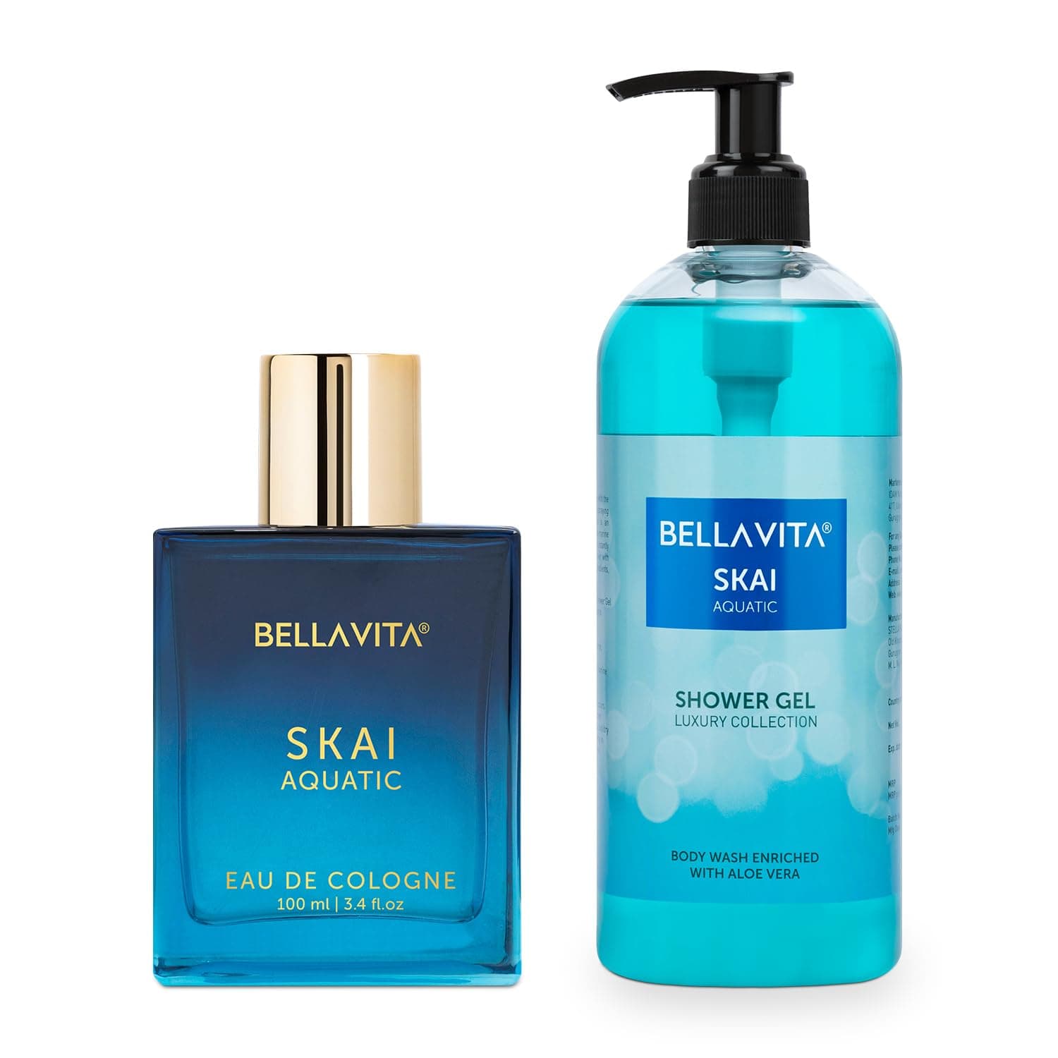 Skai Aquatic | Long Lasting EDC 100ml Perfume & Shower Gel 500ml for Unisex | Fresh, Hydrating, Softer Skin and Deep Cleansing