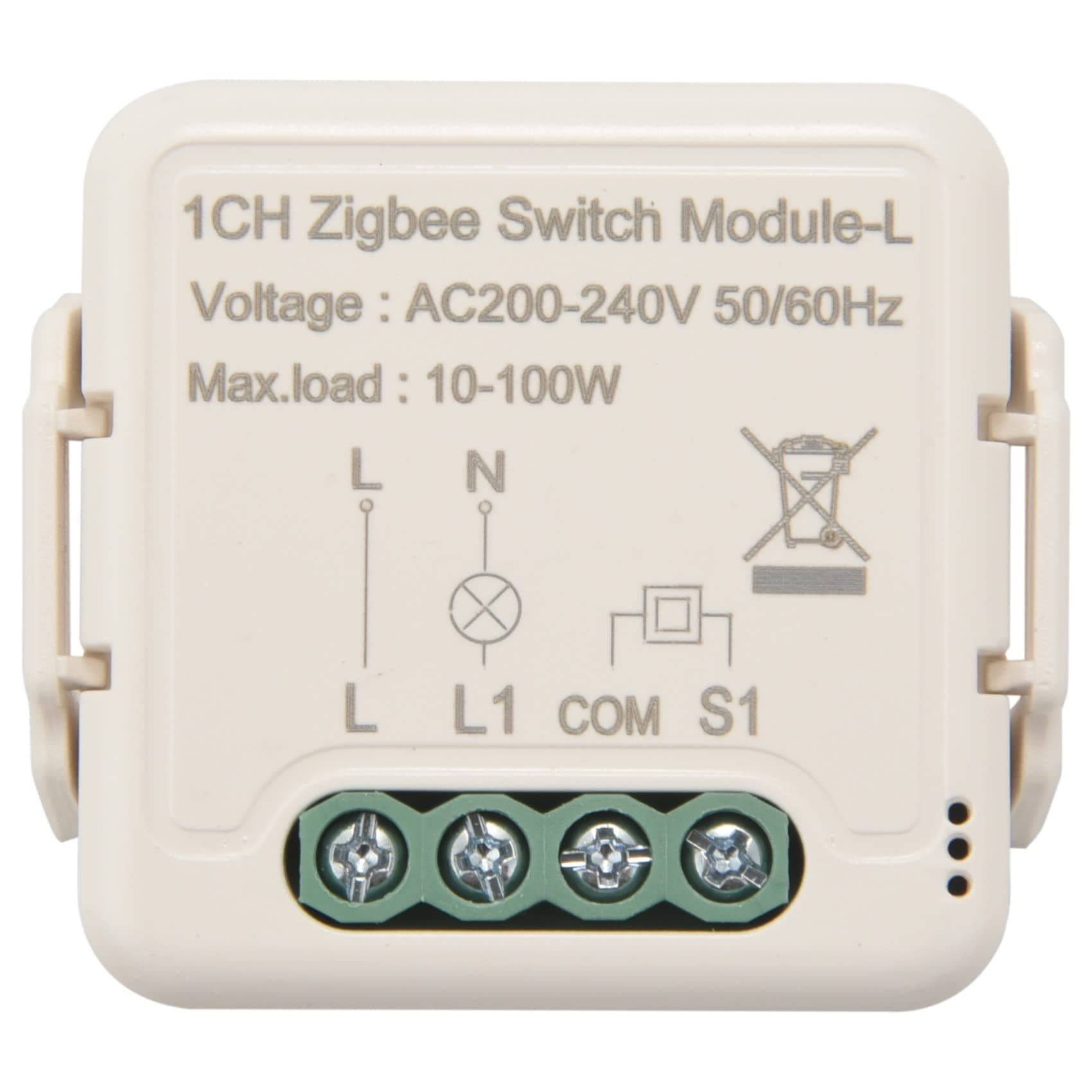 Tuccbay Tuya Zigbee Light Switch Module No Neutral Wire, 2 Way Control DIY Breaker Compatible with Home (1 Gang)