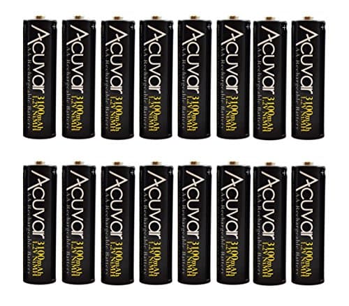 eCost(16) Acuvar High Capacity AA Rechargeable Batteries 3100mAh NiMH, Precharged