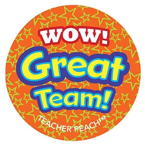 Teacher Stickers for Kids | 150 Pack | Teacher Peach Large Stickers for Grading | Wow Great Team