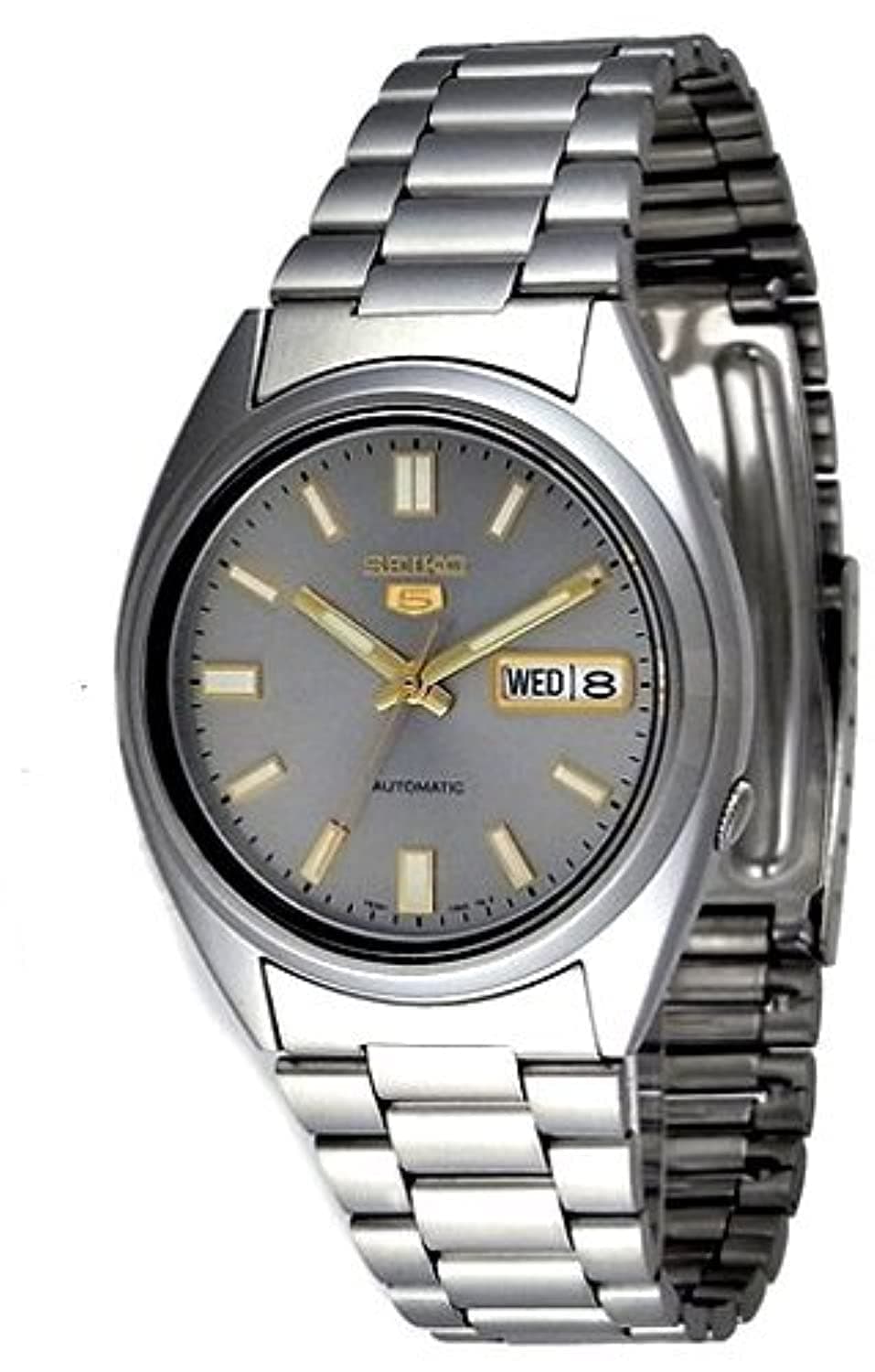 Men's Grey Dial Stainless Steel Band Watch, SNXS75K1