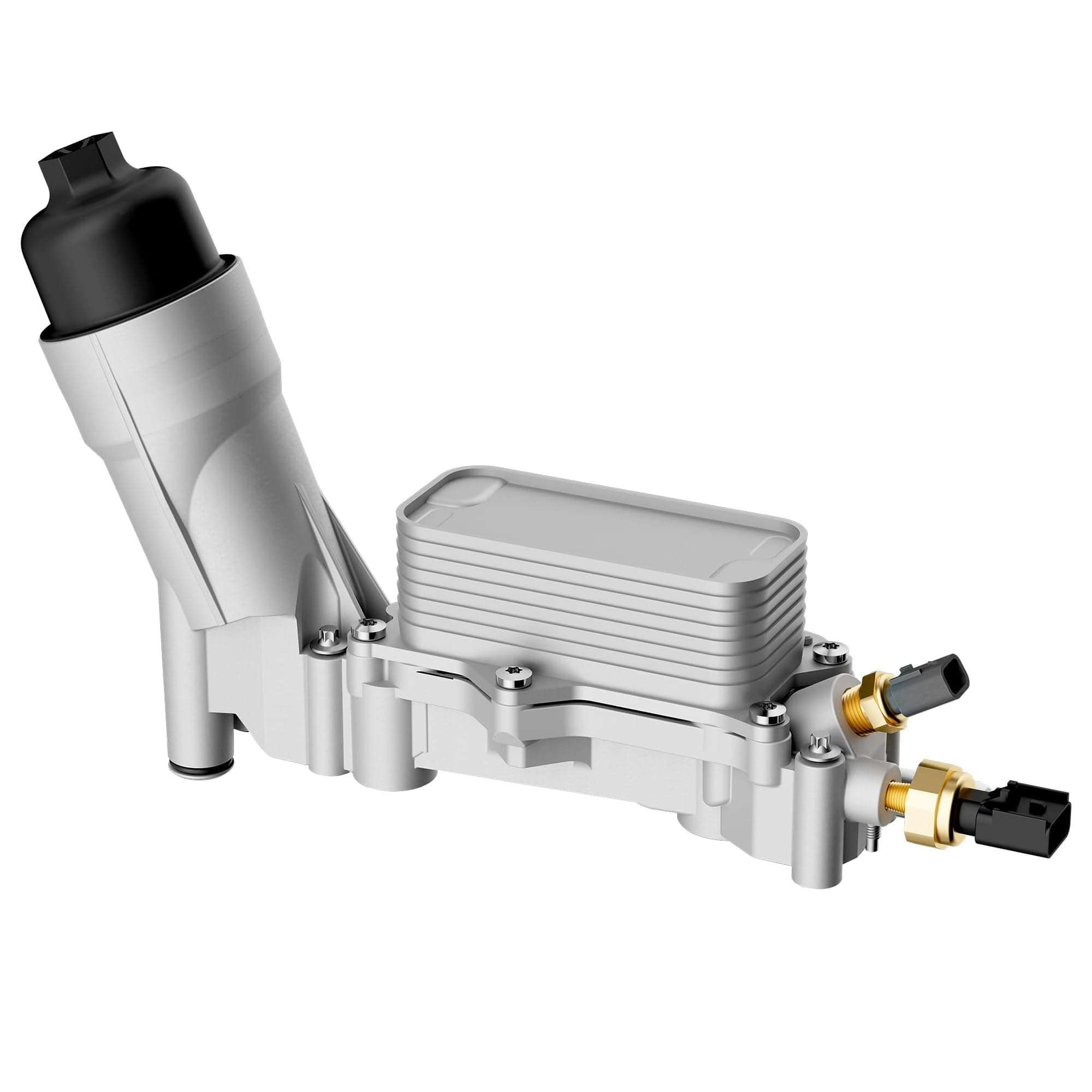 926-876 926-959 Upgraded Aluminum Engine Oil Filter Housing with Oil Cooler Fit For 2011-2016 Dodge Journey Charger Challenger Durango Avenger Wrangler Grand Cherokee Chrysler 200 300 Town Country