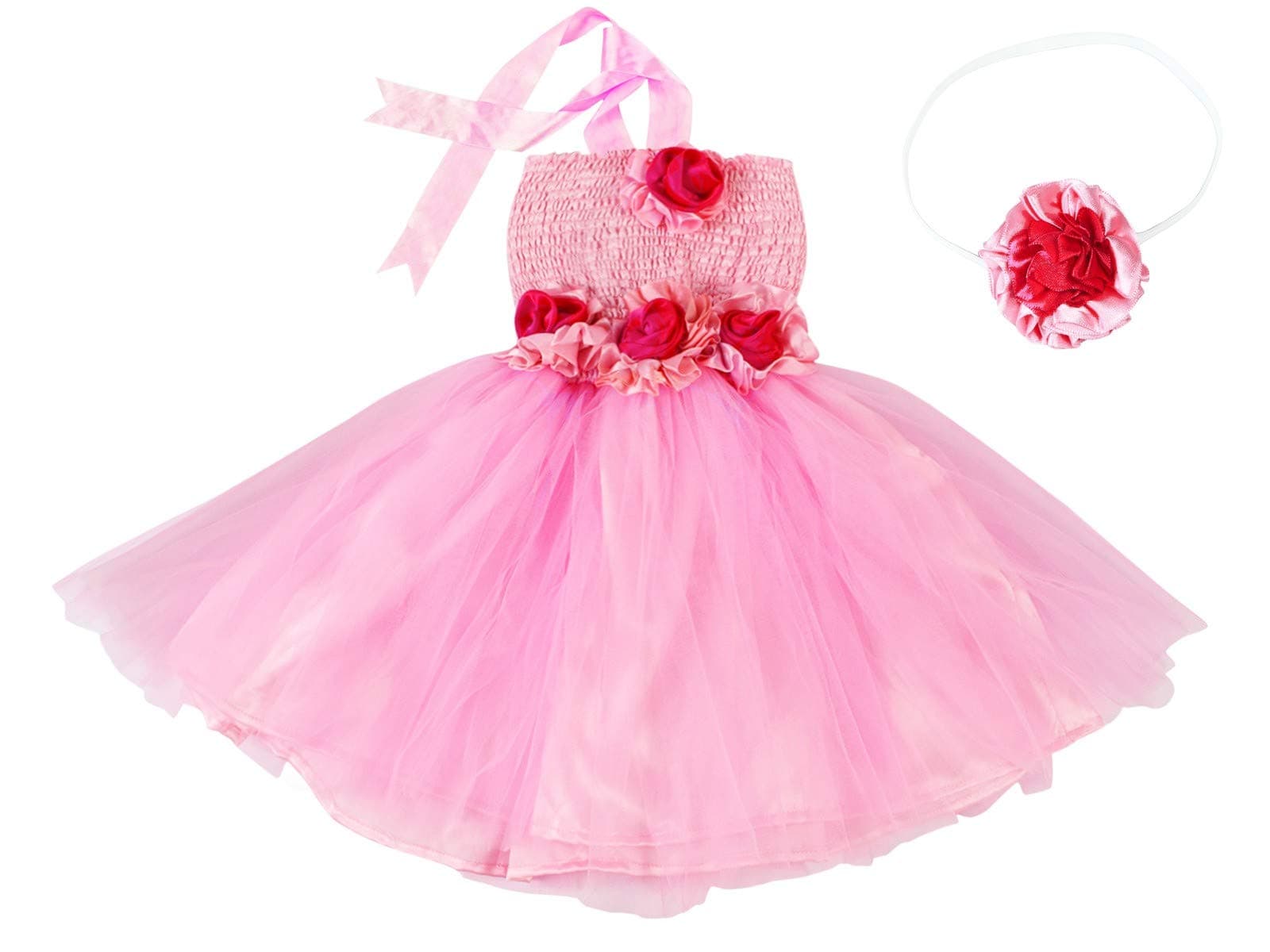 PINK WINGS Baby Girl Satin-Net Knee Length Tutu Frock