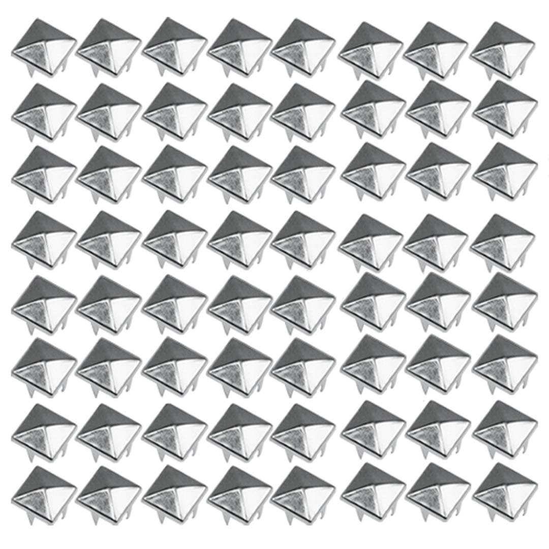 200pcs 7mm Silver Clothing Pyramid Studs Nickel Rivet Leathercraft Bag Belt Punk