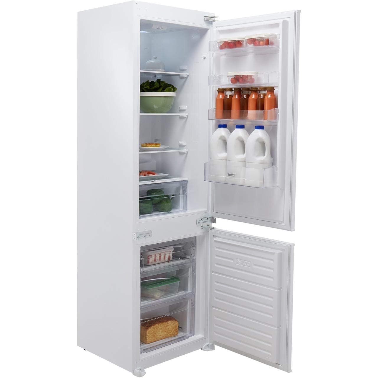 Baumatic BRCIS3180E Integrated 70/30 Fridge Freezer with Sliding Door Fixing Kit - White - A++ Rated [Energy Class A++]