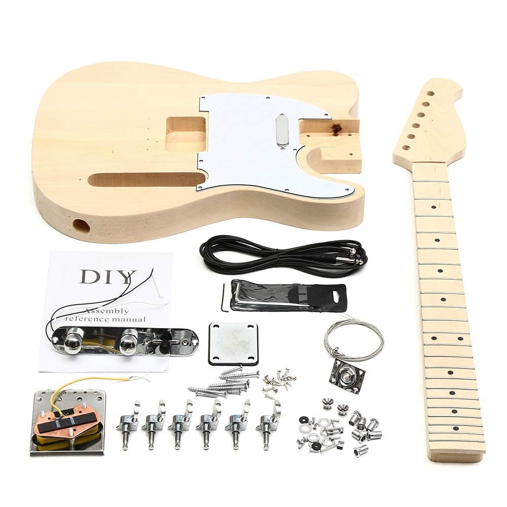 ACDOS Unfinished DIY Electric Guitar Mahogany Body Rosewood Fingerboard Kit Set Durable ACDOS