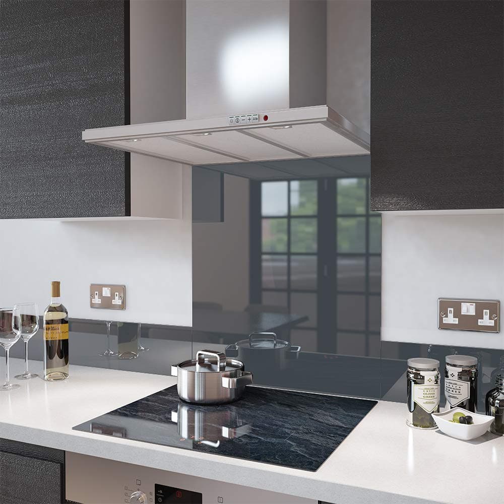 Glass Splashbacks Anthracite Grey - Made by Premier Range in 100cm Wide x 65cm High