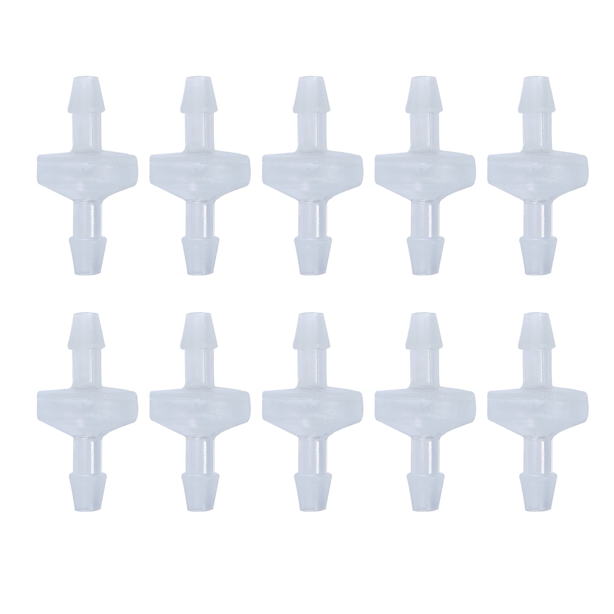 ALEGI 10 Pack 1/4 inch Plastic Check Valve, One Way Barb Hose Inline Non Return For Fuel, Oil, Water, Air (1/4 inch)