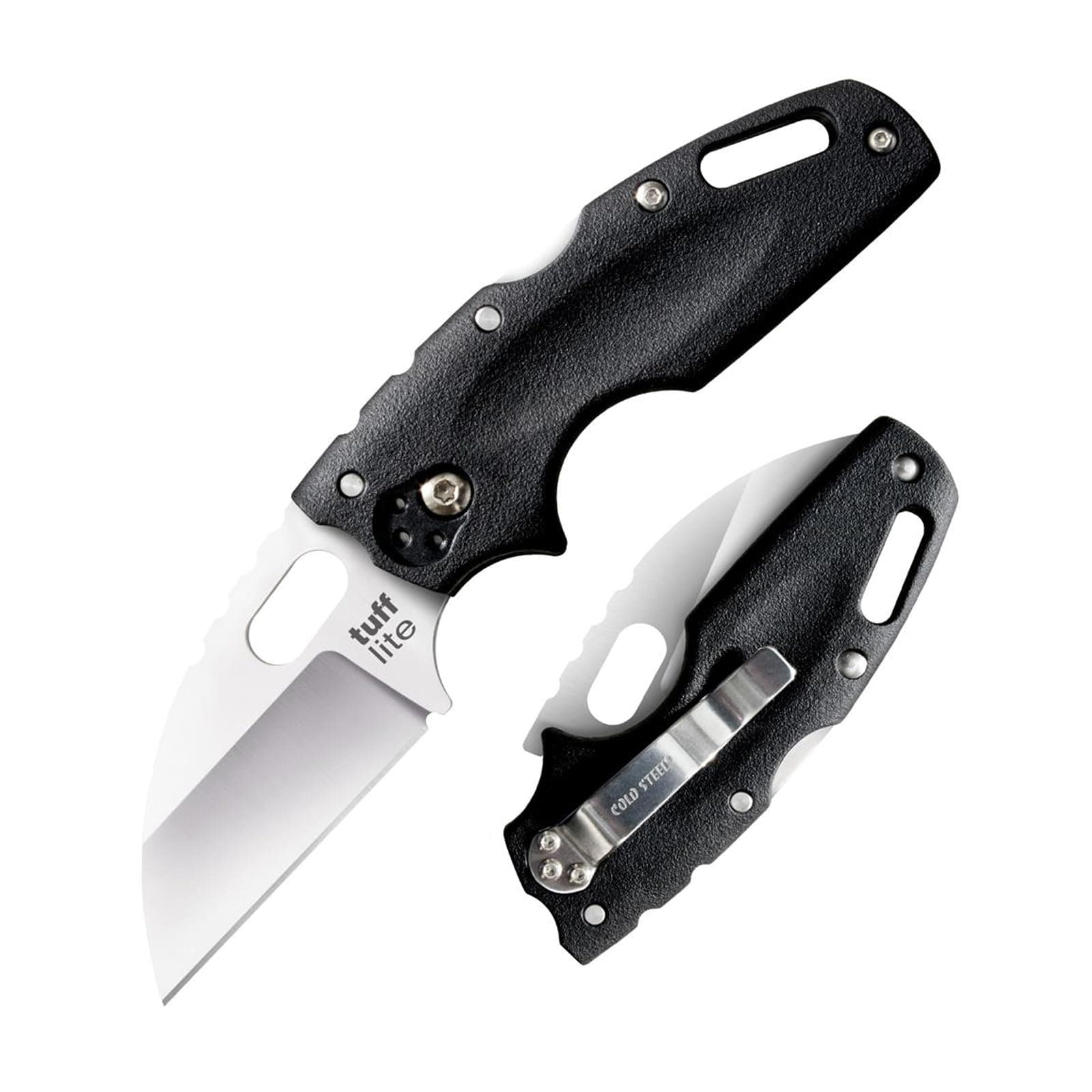 Tuff Lite 2.5" AUS8A Sheepsfoot Razor-Sharp Plain Blade 3.5" Griv-Ex Handle Pocket Folding Knife