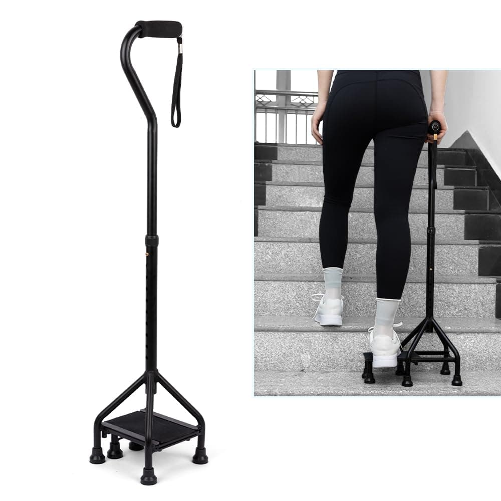 M Mingo Adjustable Stair Climbing Assist Cane for Seniors, Step Stair Walking Aid, Stability Walking Sticks and Mobility on Stairs, Walk Up and Down Stairs Assist Devices, Non-Slip Stair Assist Aid