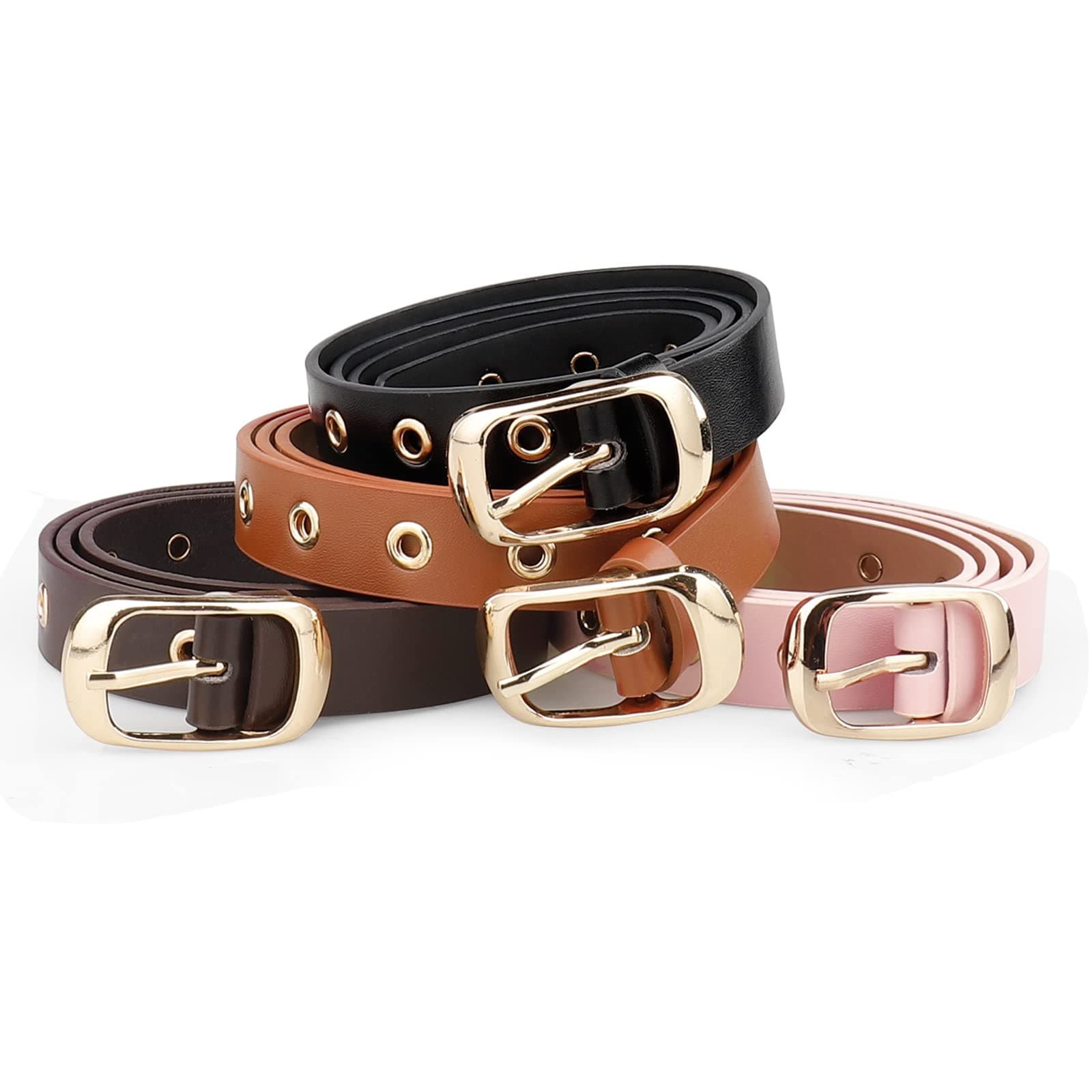 RUILAIBO Leather Women Belts Fahion Waist Belt for Dresses Jeans Gloden Buckle