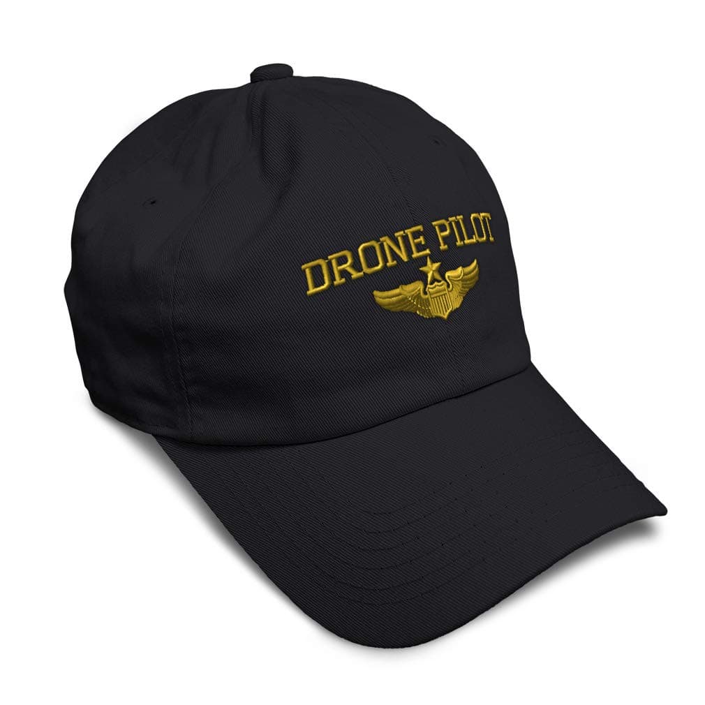 Speedy ProsSoft Baseball Cap Drone Pilot Gold Embroidery Insignias UFO Twill Cotton Veteran Dad Hats for Men & Women