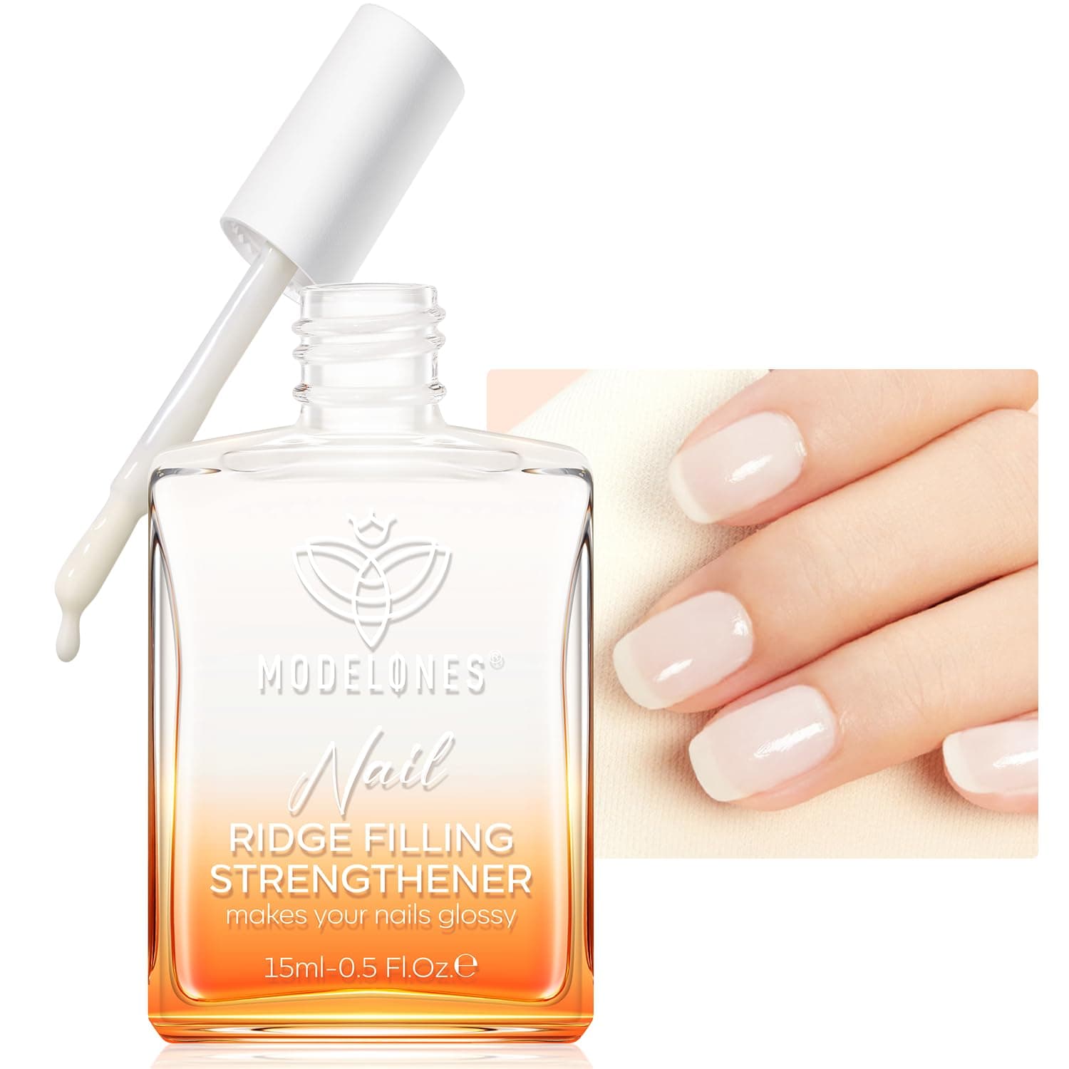 Nail Strengthener and Growth Milky White Nail Polish Nail Repair for Damaged Nails Hardener Ridge Filler for Nail Strengthening Polish Gifts Women 15ml